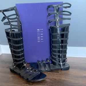 Stuart Weitzman black gladiator sandals